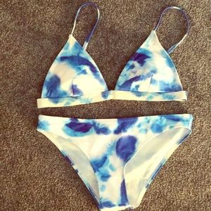 Shein Cloud Wash Triangle Bikini Set